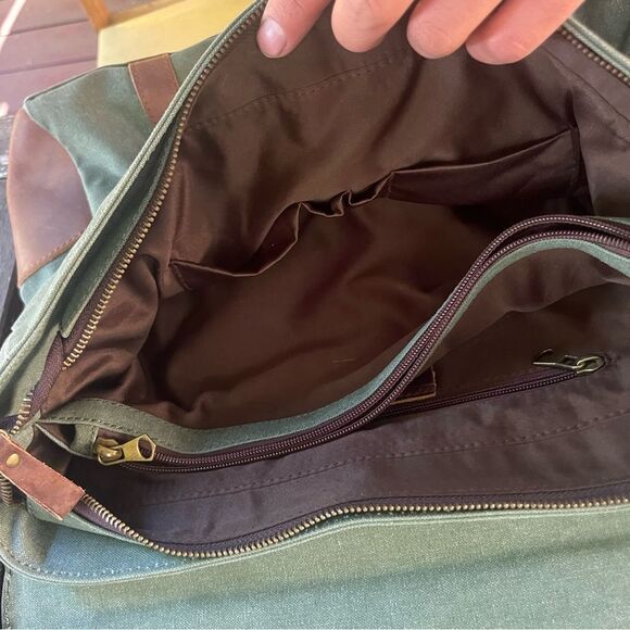 Leather & Canvas Rugged Briefcase - Picture 4 of 5